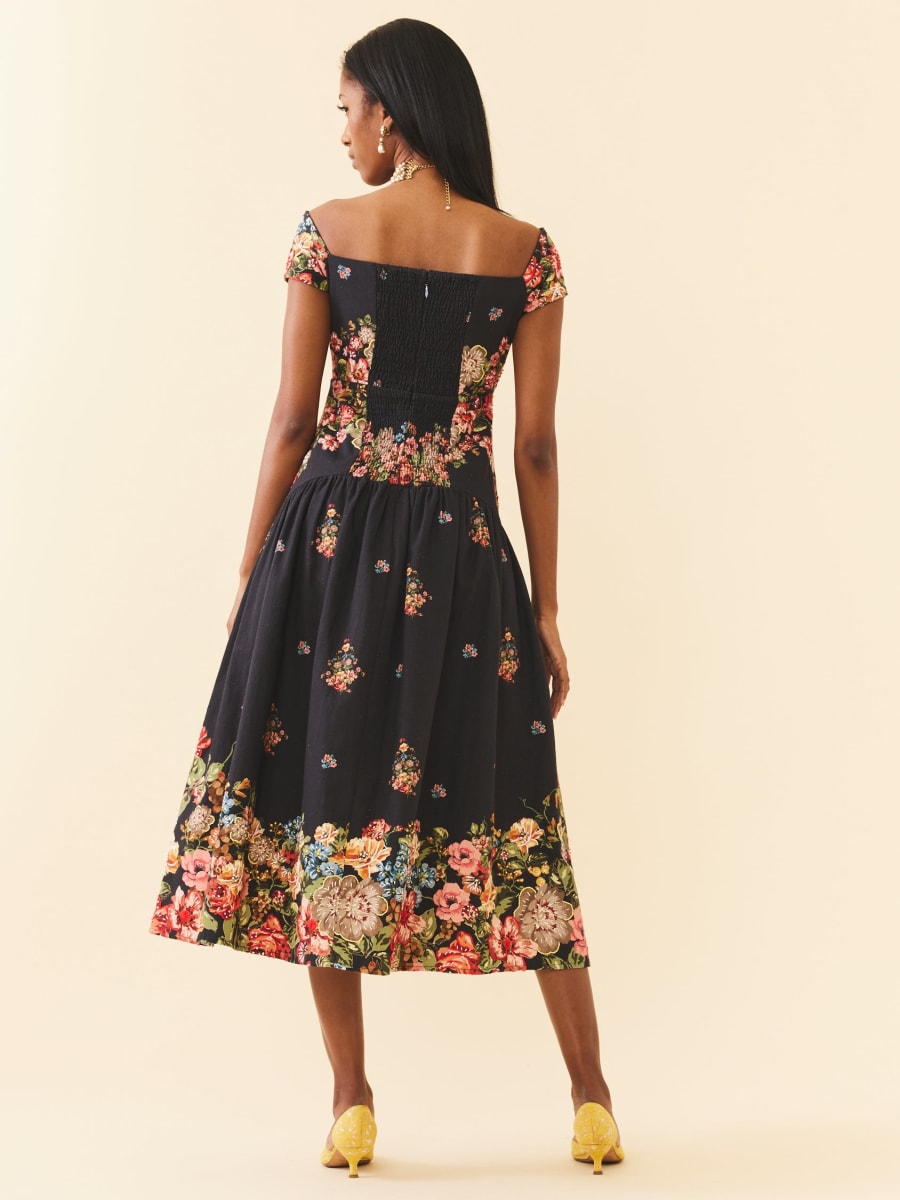 Sydney Dress - Black Victorian Floral