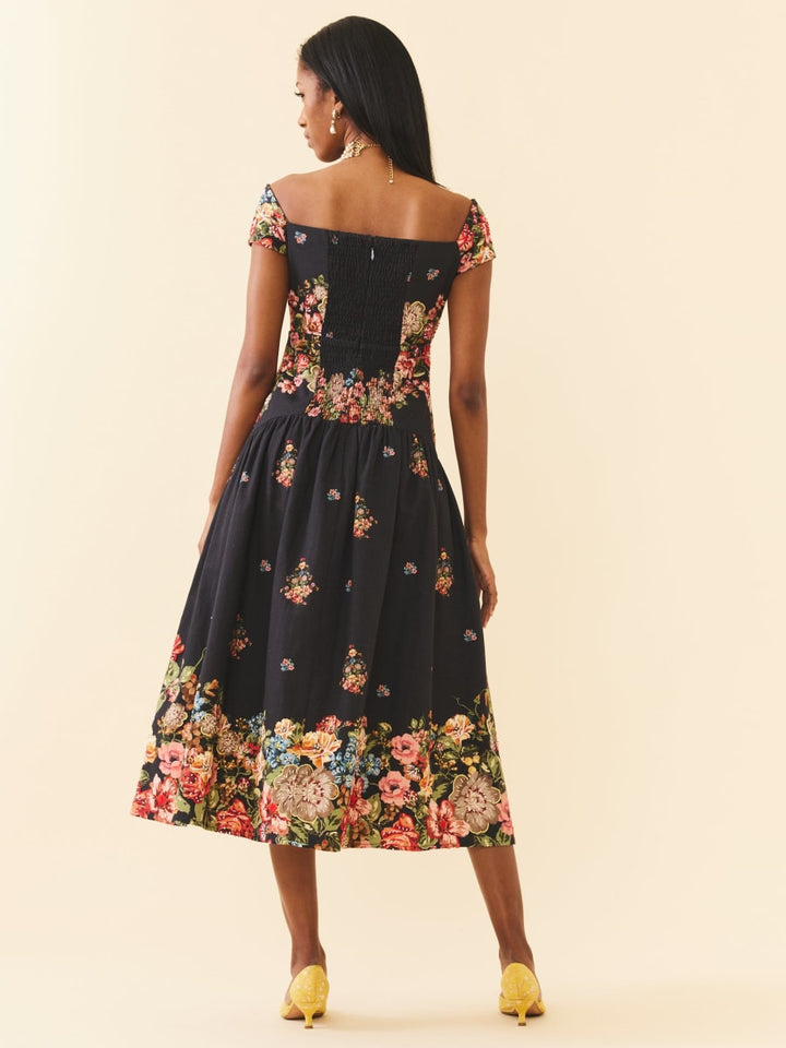 Sydney Dress - Black Victorian Floral
