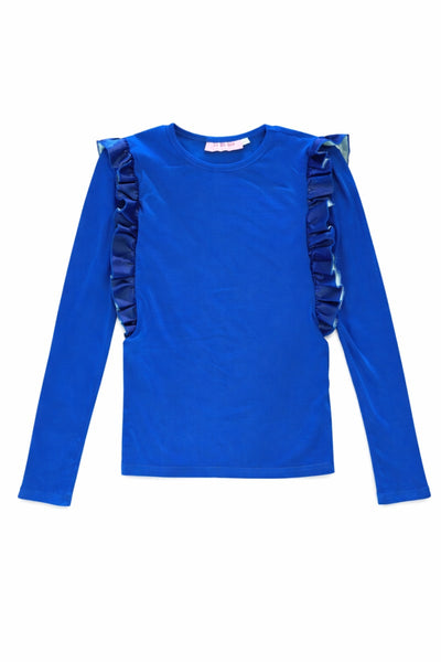Ruffle Shirt - Cobalt Blue