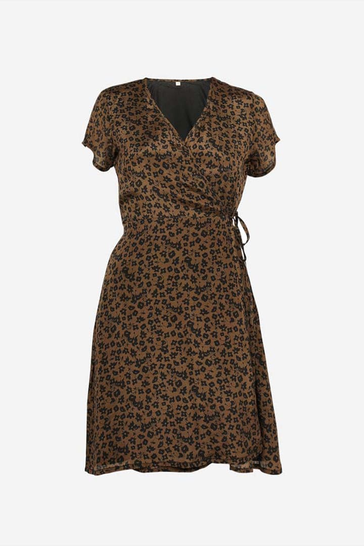 Short Wrap Dress - Spotted