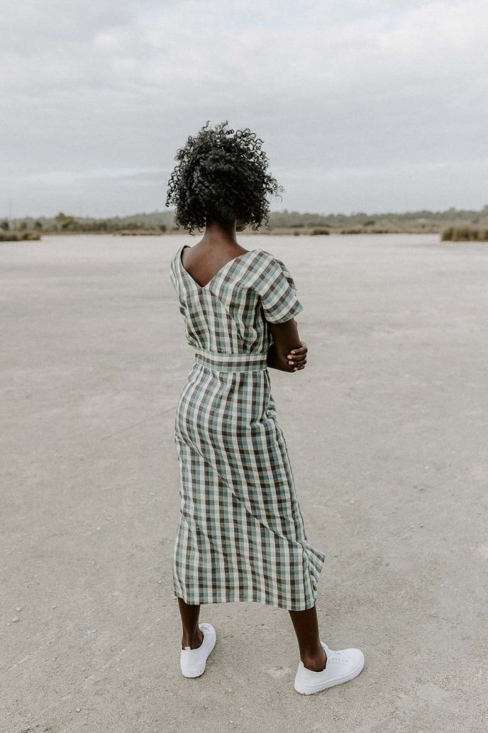 Moira Dress - Pine Gingham