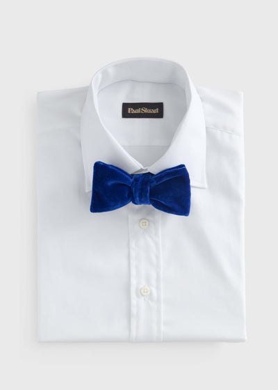 Blunt Edge Cotton Velvet Bow - Purple