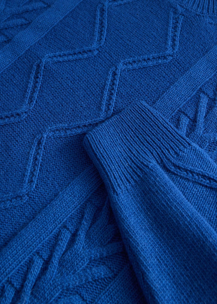 Cable Crewneck Pullover - Blue