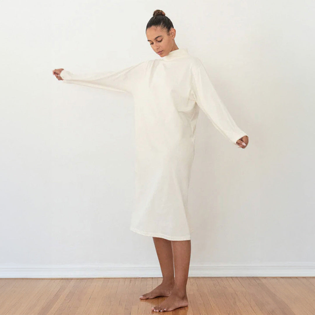 Mockneck Dress - Natural