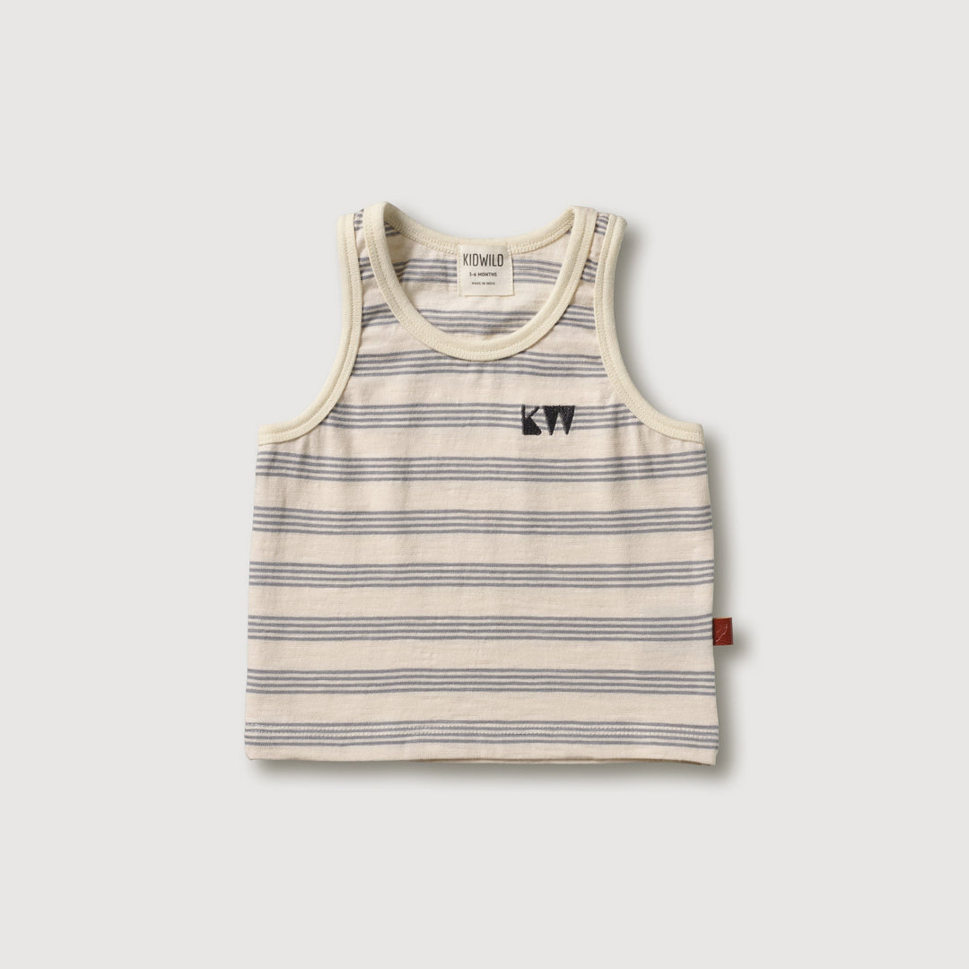 Organic Tank Top -  Mist Stripe