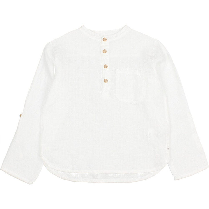 Linen Kurta Shirt - White Shirts Buho 