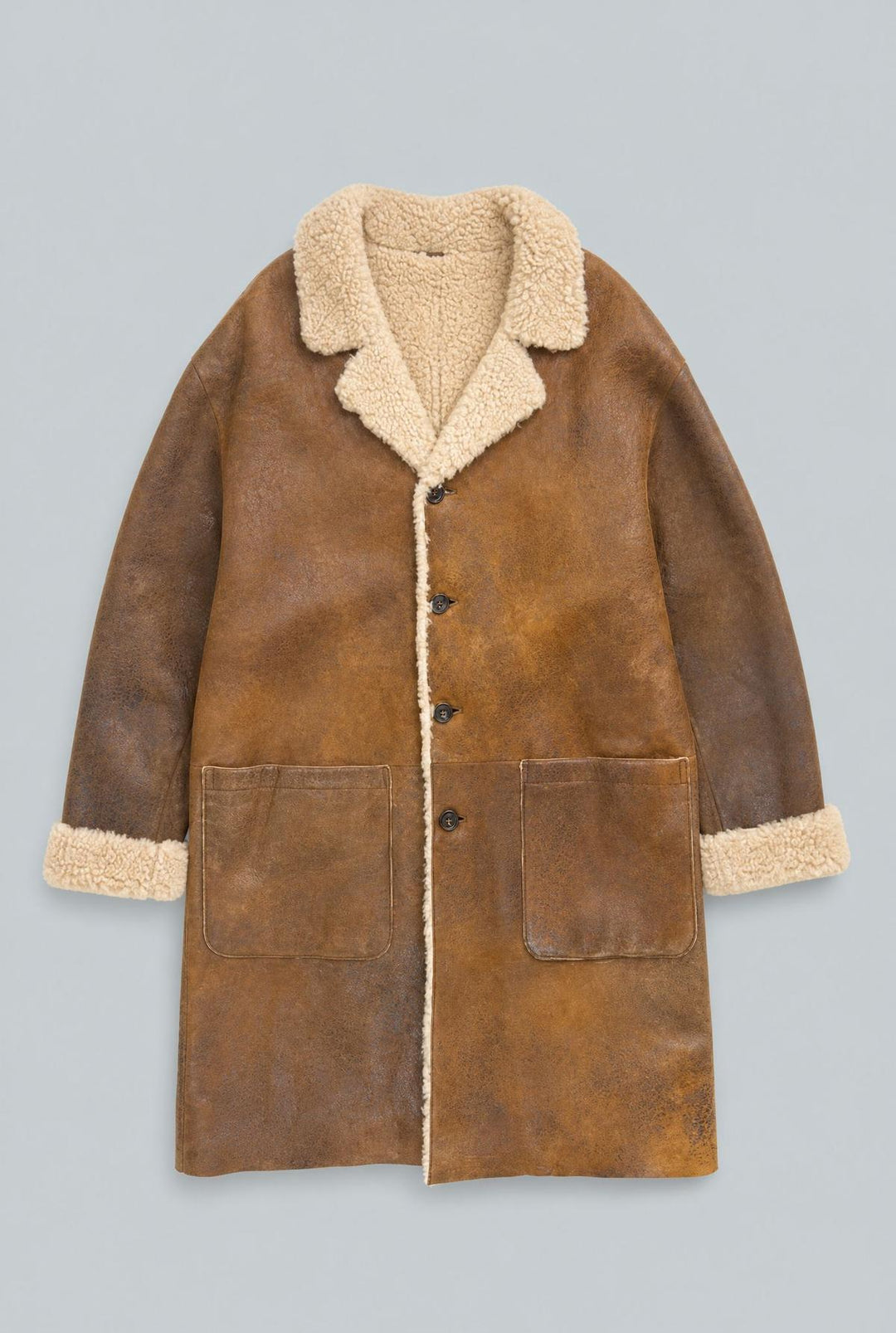 Brown Shearing Long Coat - Brown