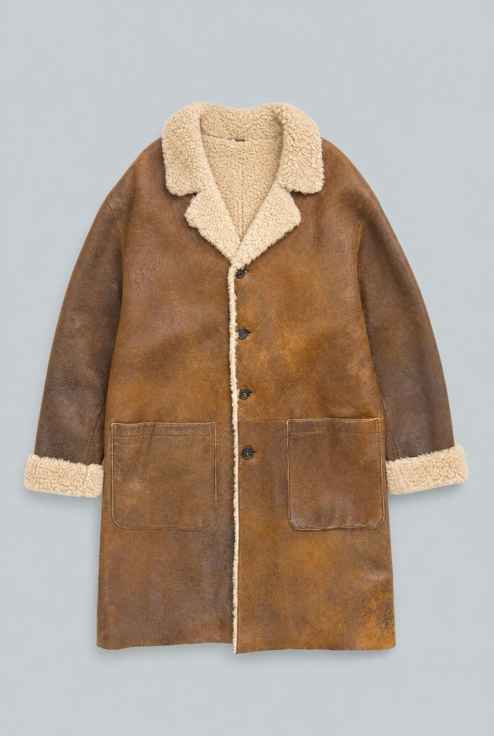 Brown Shearing Long Coat - Brown