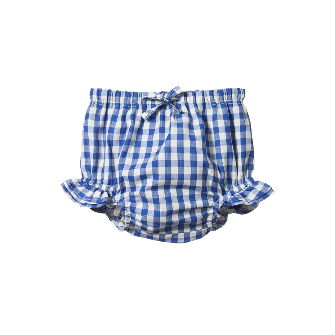 Gingham Petal Bloomers - Isle Blue Check