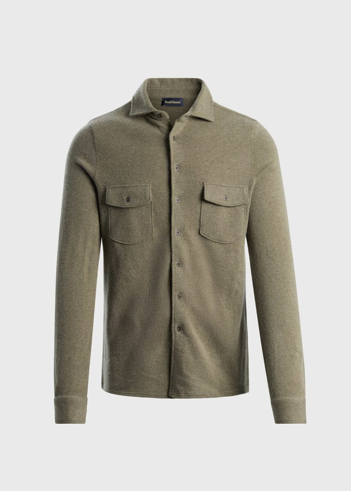 Wool & Cashmere Knitted Shirt - Sage