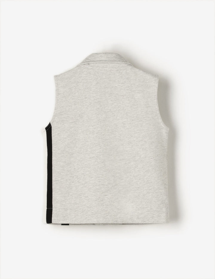 Organic Terry Zip-Up Vest - Grey Marl