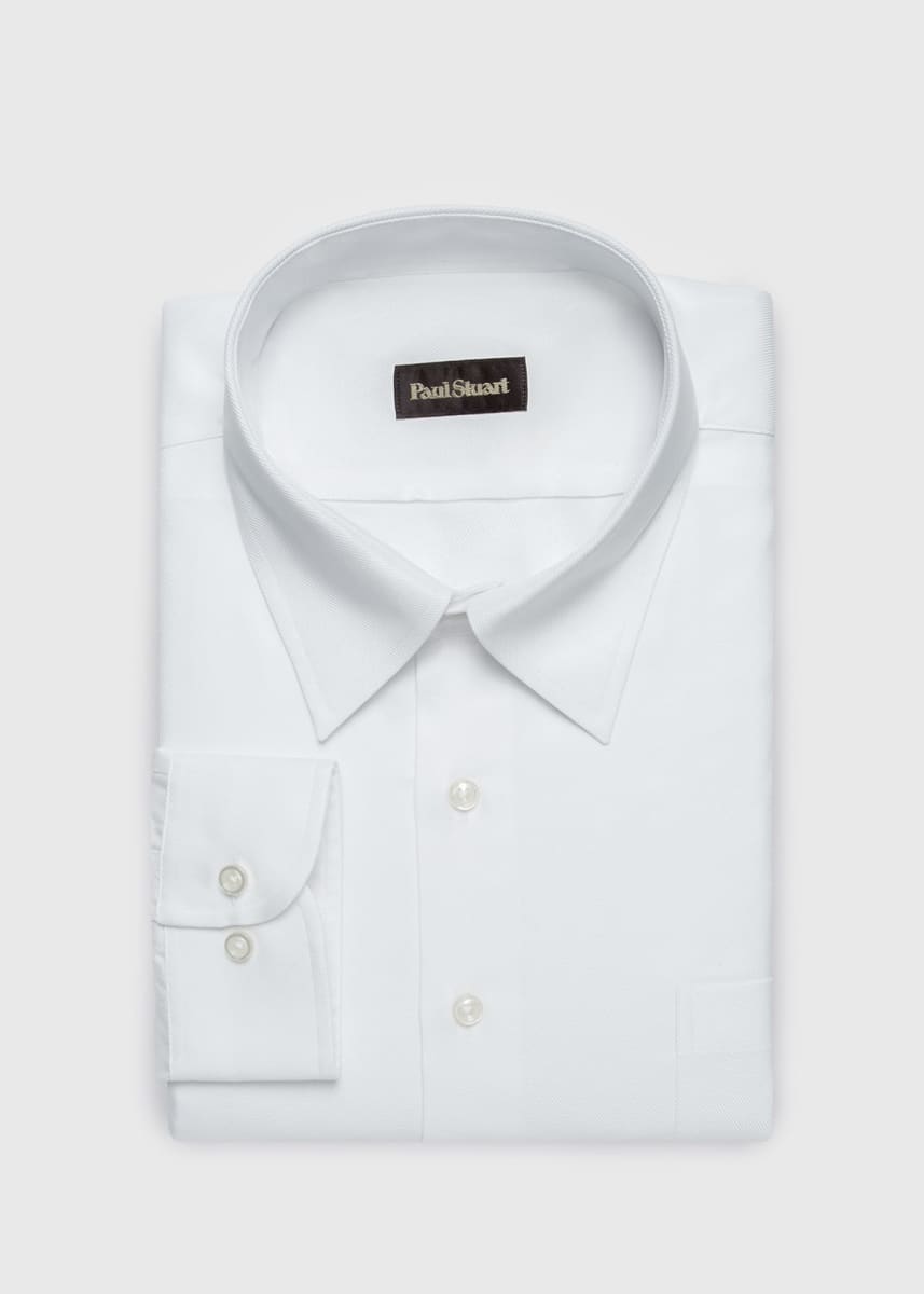 Classic Cotton Twill Sport Shirt - White