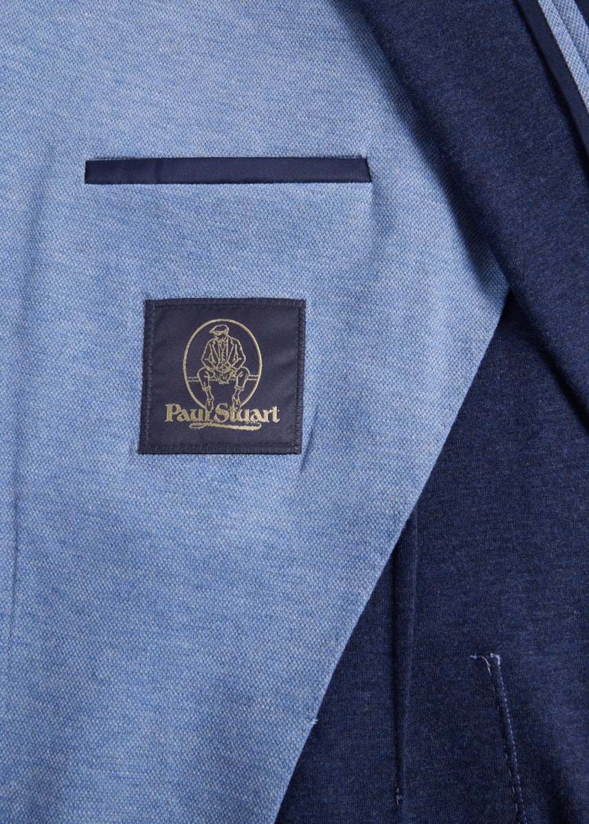 Cotton & Cashmere Pique Soft Jacket - Blue