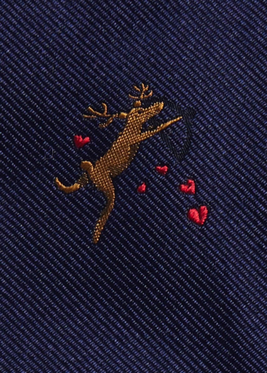Holiday Cupid Reindeer Tie - Navy