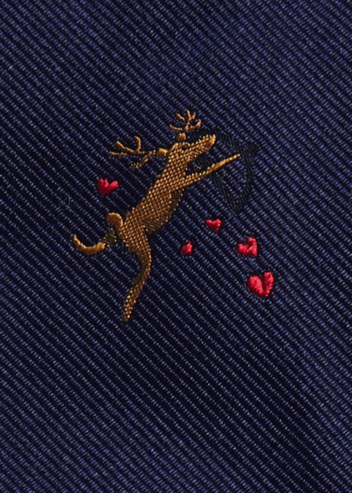 Holiday Cupid Reindeer Tie - Navy