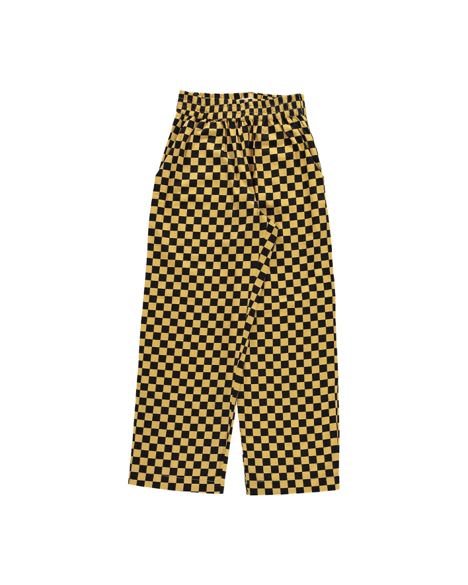 Hand Printed 'Seema' Pants - Black And Yellow Checkers