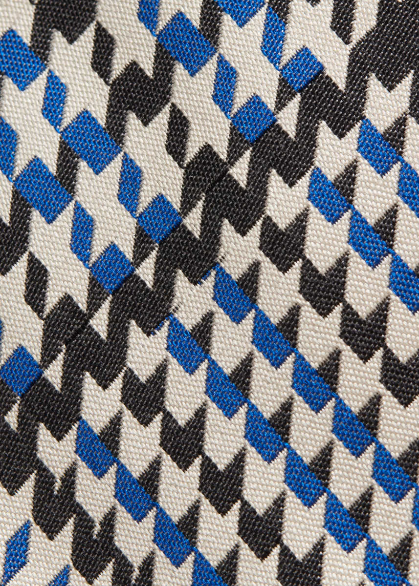 Woven Silk Glen Plaid Tie - Blue
