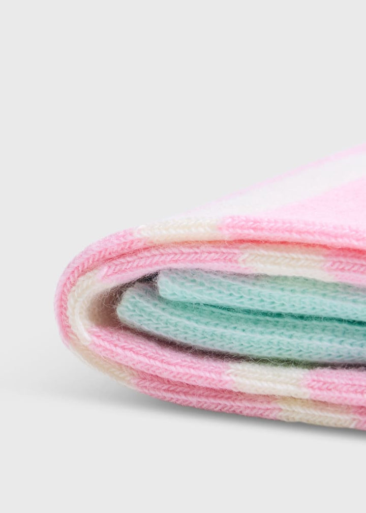 Cotton Two Color Stripe Sock - Peach
