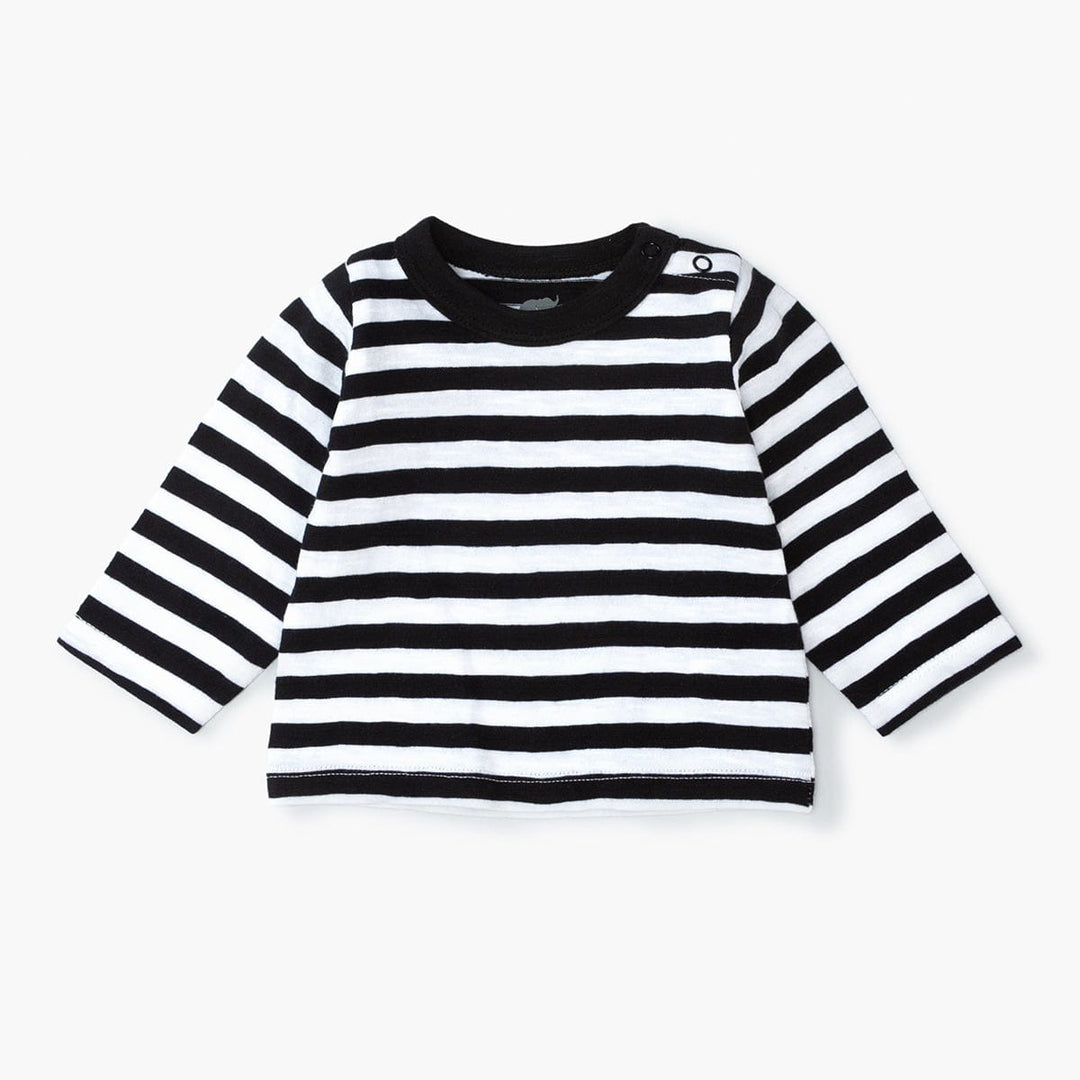 Long Sleeve Organic Tee - Black Classic Stripe