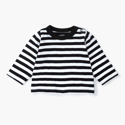 Long Sleeve Organic Tee - Black Classic Stripe