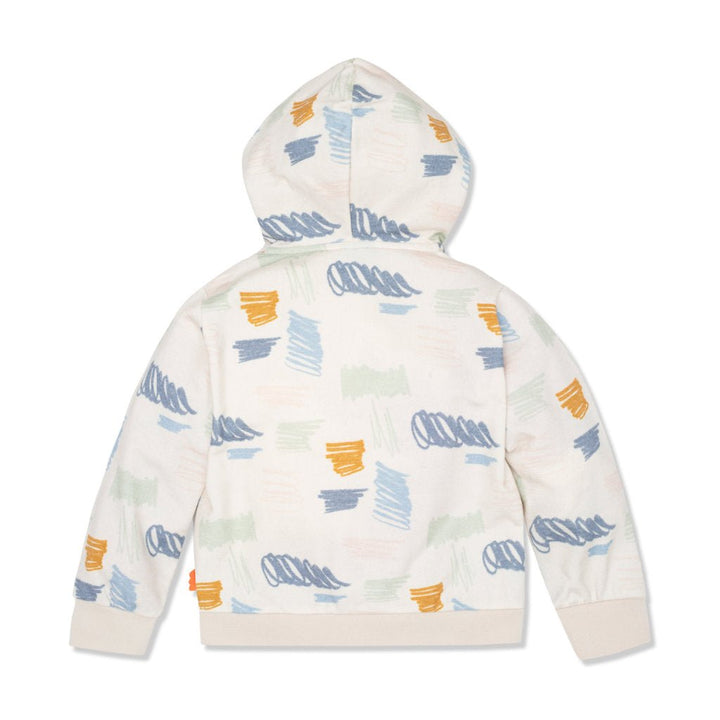 Scribble 2 Kid Zip-Up Hoodie - Natural/scribble