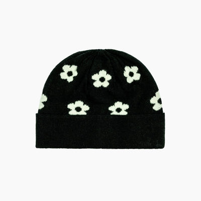 Beanie Flower Patch - Black