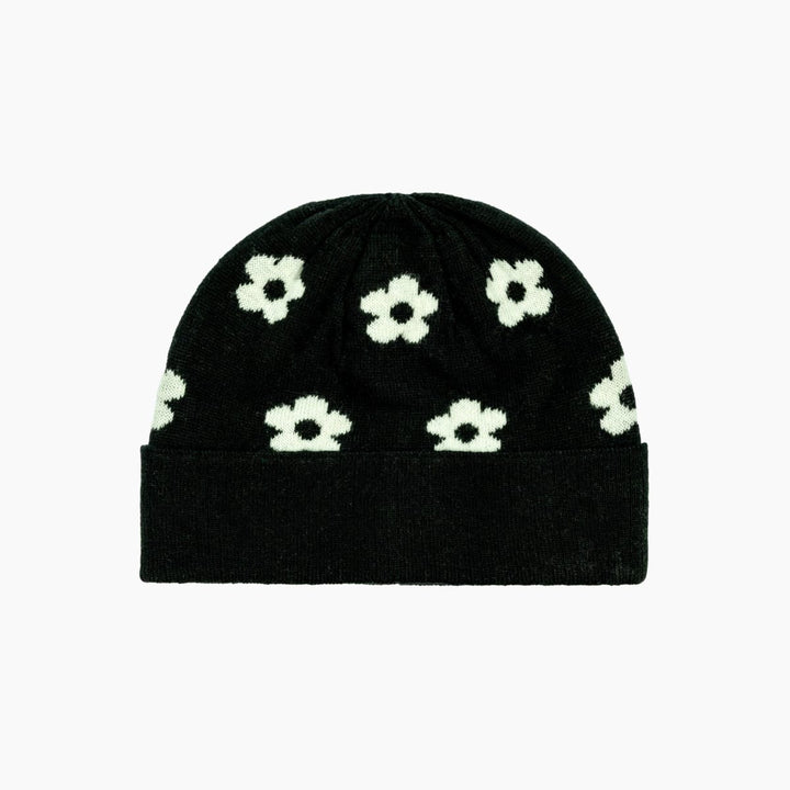 Beanie Flower Patch - Black
