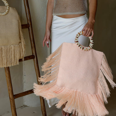 Fringe Werregue Bag - Coral