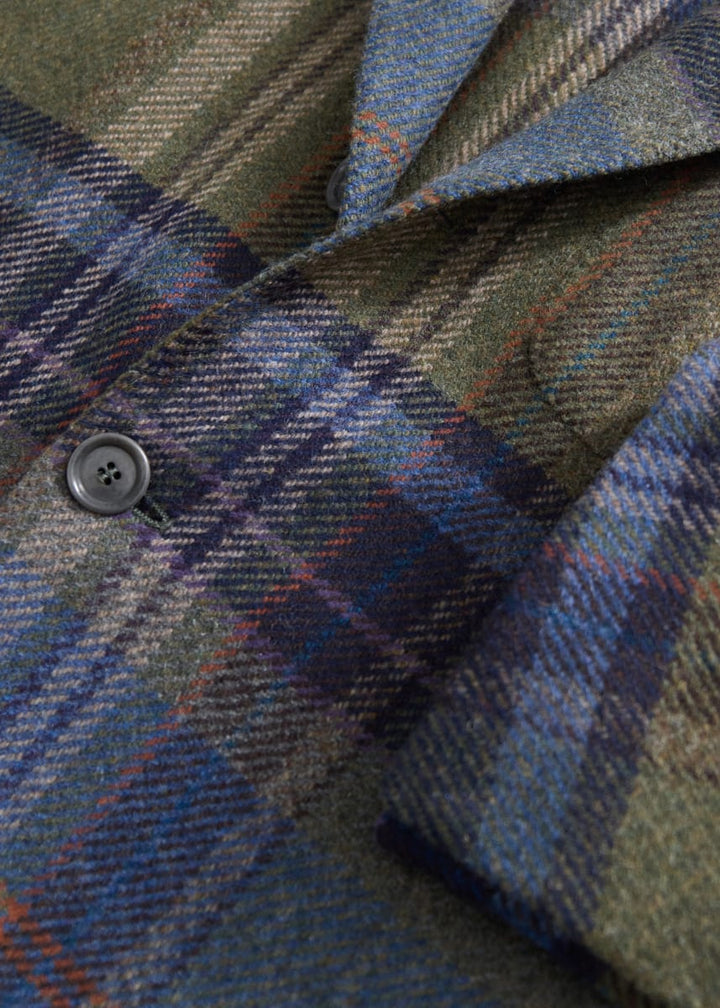 Phineas Cole Cashmere & Wool Oversize Plaid Jacket - Olive/Multi