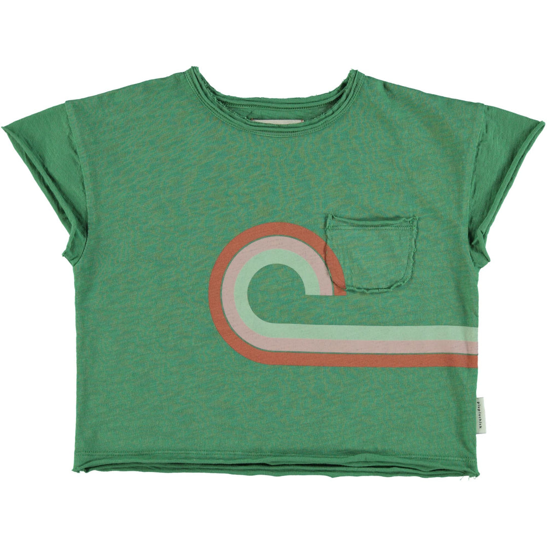 T-Shirt - Green w/Multicolor "At the Movies" Print