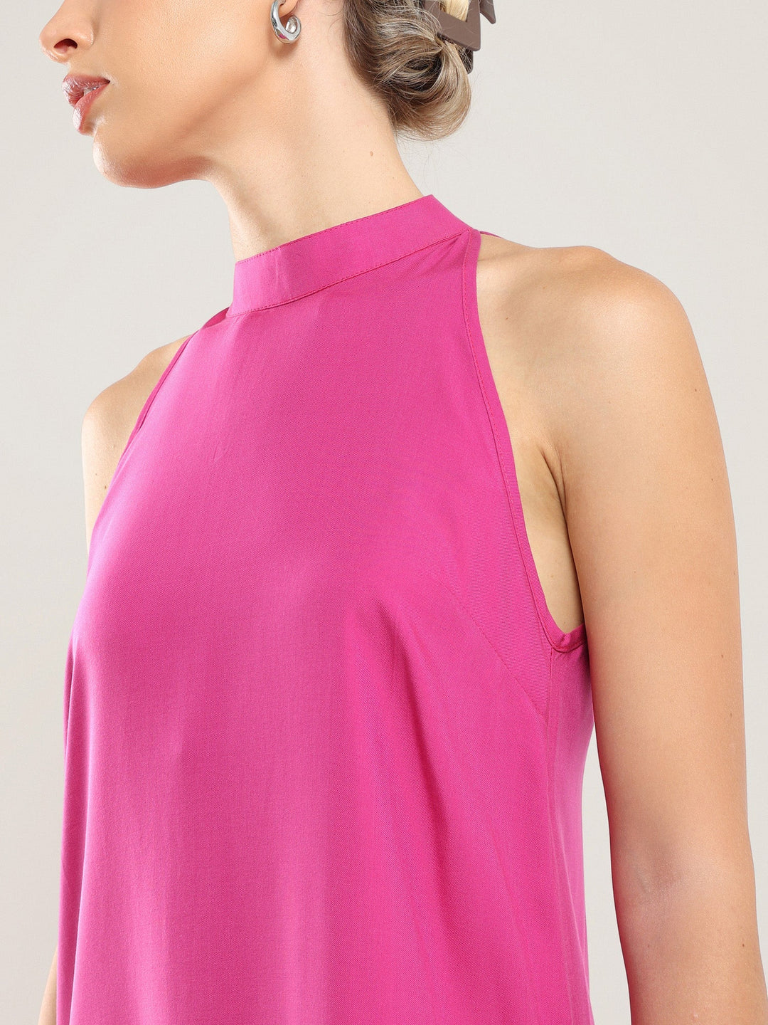 Tencel Halter Dress - Bougainvillea