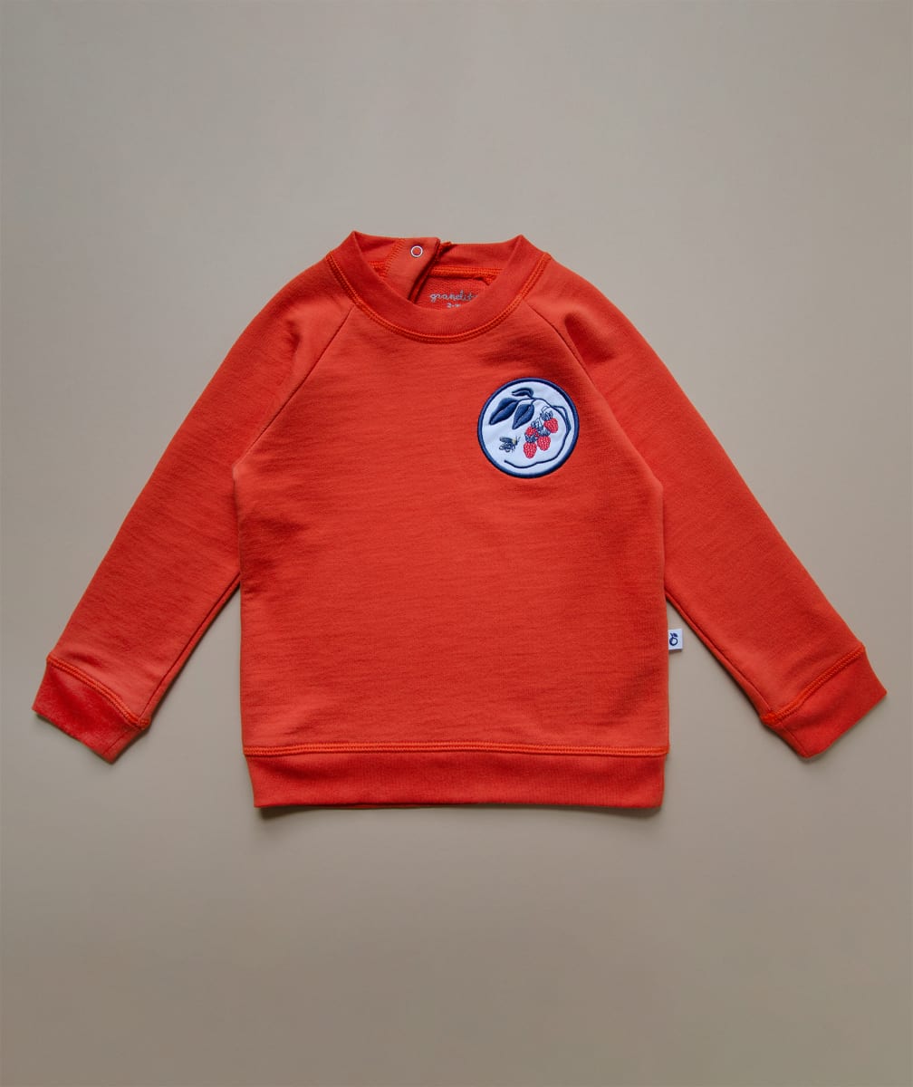 Organic Pima Cotton Sweatshirt Bumblebee Adult - Red