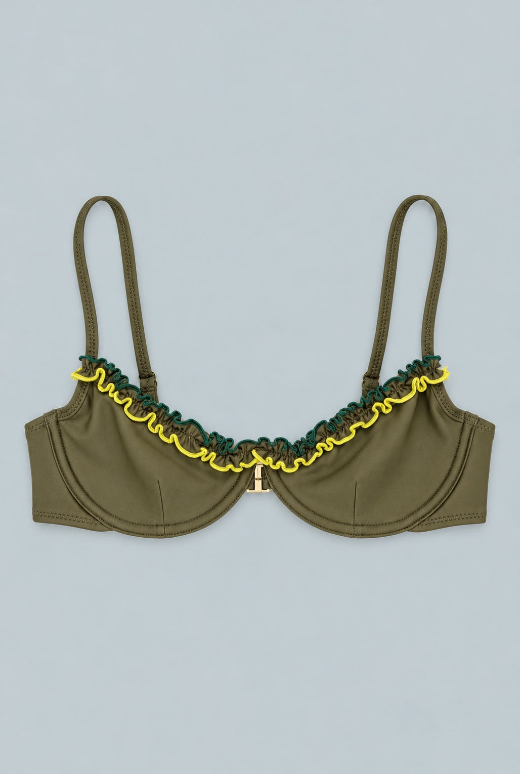 Daffodil Ruffle Bikini Top - Olive
