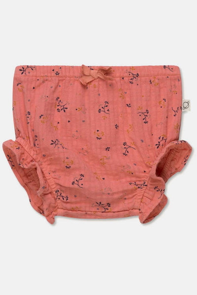 Muslin floral baby bloomers - Coral