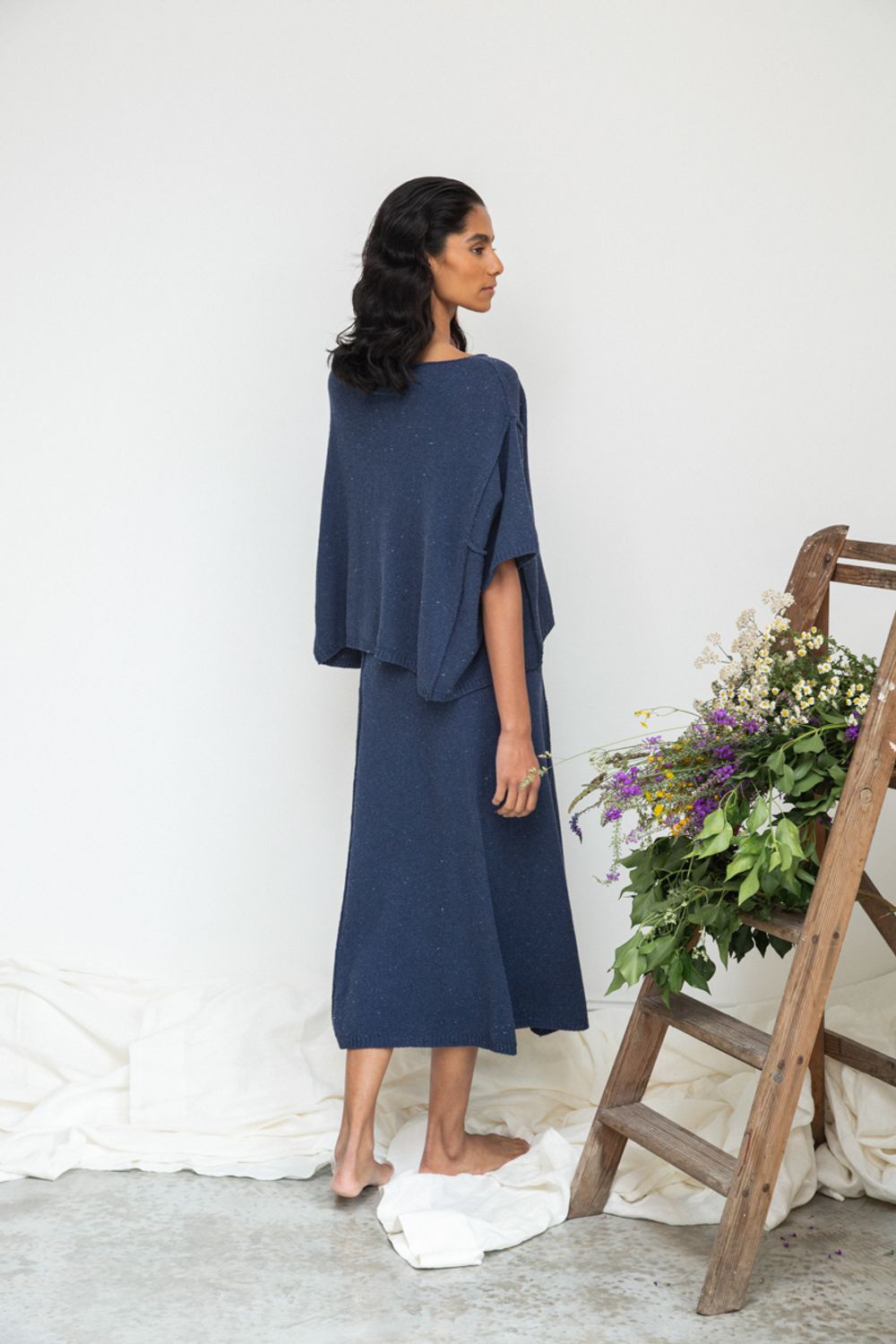 Alessia-Leigh Recycled Cotton Jumper in Denim Blue