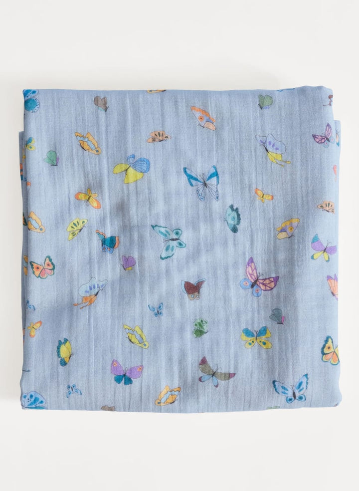 Shawl Blanket - Blue Madame Butterfly