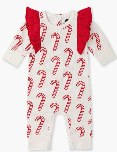 Double Ruffle Romper - Candy Cane