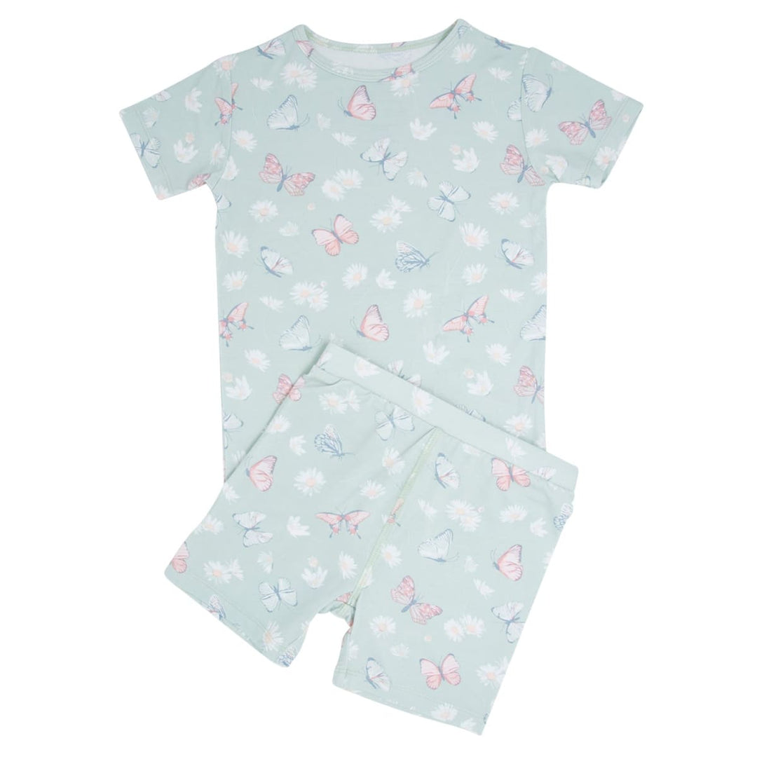 Butterfly Daisy Bamboo Summer Pajama Set - Butterfly Daisy Mint
