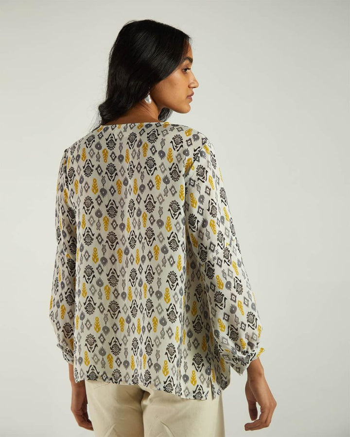 A Summer Escape Top - Ikat Gardens