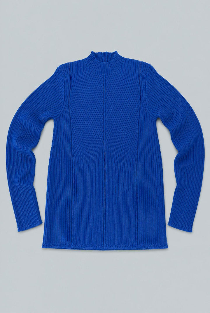 Mock Neck Sweater - Cobalt
