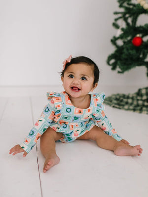 Leah Romper - Holiday Stamps