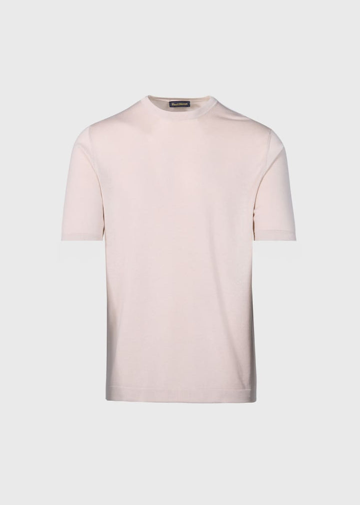 Silk Short Sleeve T-Shirt - Tan - T-shirt
