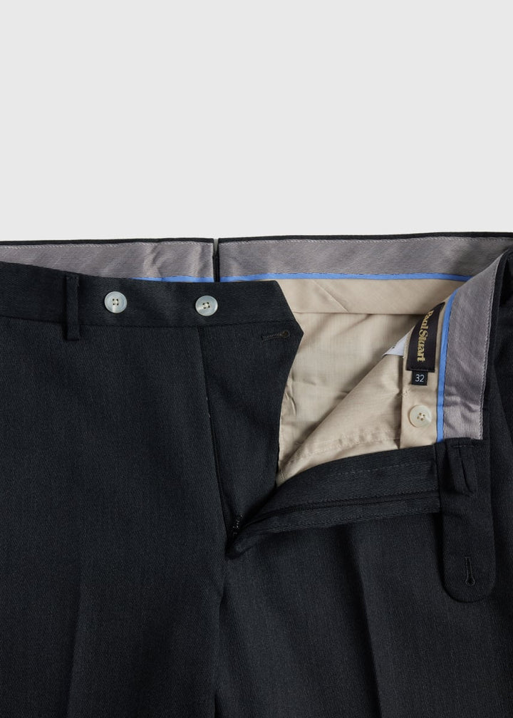 Soft Wool Twill Trouser - Charcoal