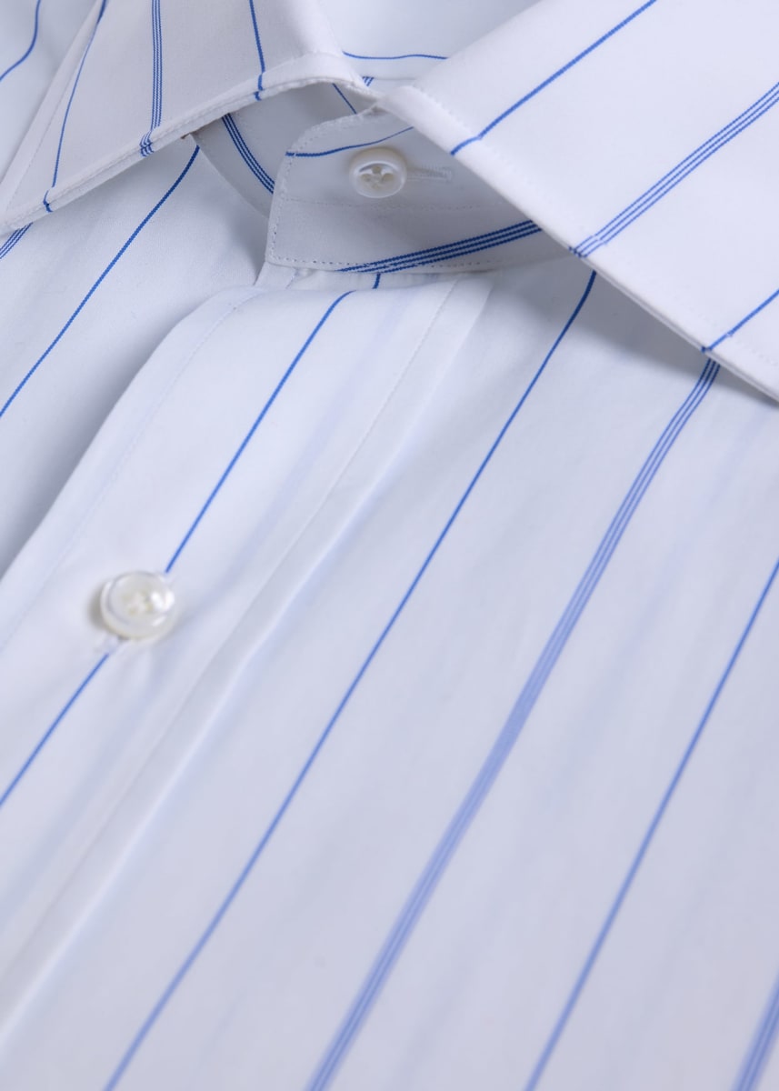Wide Stripe Dress Shirt - White