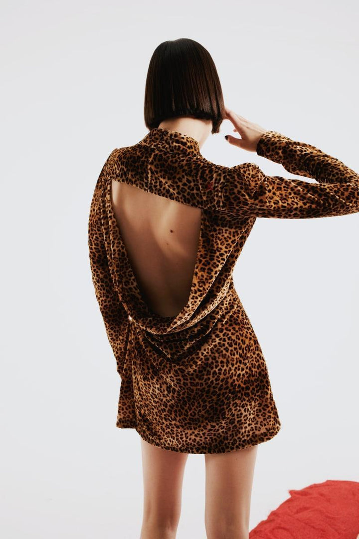 Cotton Sin Dress - Leopard