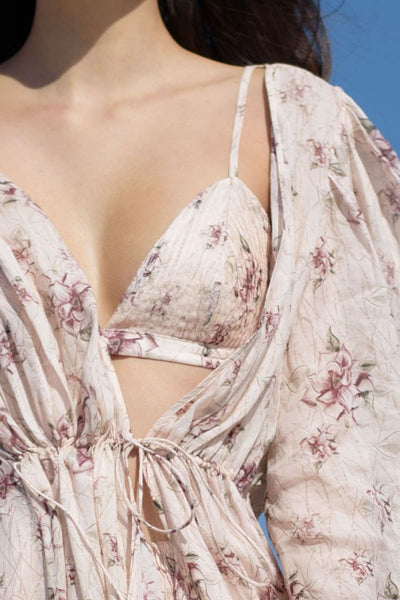 Elena Pintuck Ramie Bralette - Floral