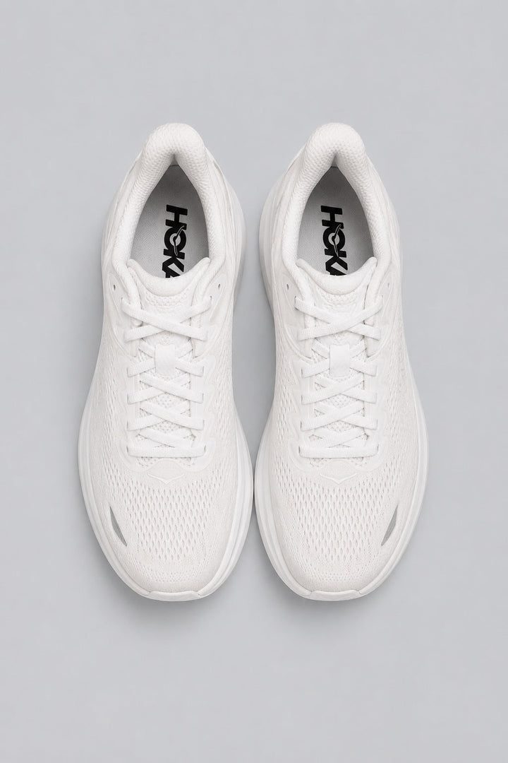 Women's HOKA Bondi 9 Running Shoes - White/White