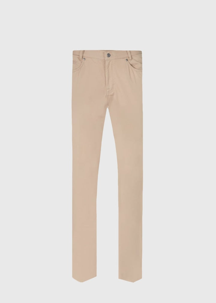 Five Pocket Satin Finish Cotton Pant - Khaki