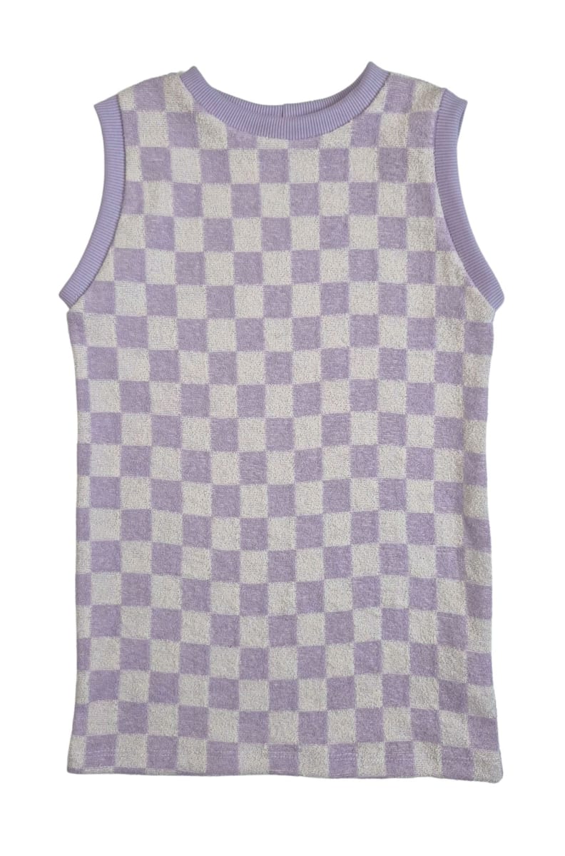 Grow With Me Tunic Dress - Lavender Checkered