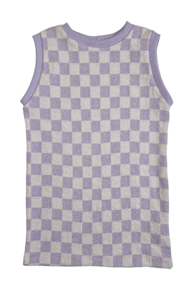 Grow With Me Tunic Dress - Lavender Checkered